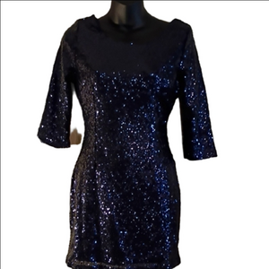 Lulu's Midnight Blue Sequin Mini Dress.Super Sparkly. Size Medium.